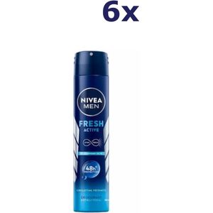 Nivea - Deospray Men - Fresh Active - 200 ml - 6x