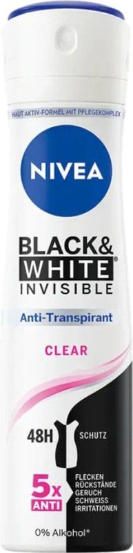 NIVEA - Black & White Invisible Clear - Deodorant Spray - 150ml