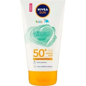 NIVEA Zonnebrand melk 50 - Sun Kids Zonnemelk SPF 50+ – Minerale SPF – Zonder Parfum – Kinderen – 150 ml