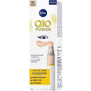 NIVEA Q10 Power 3-in-1 Eye Care Cushion 01 Light 4 ml, getinte en hydraterende oogcrème, anti-aging oogprimer met co-enzym Q10, gladmakende correctie van donkere kringen