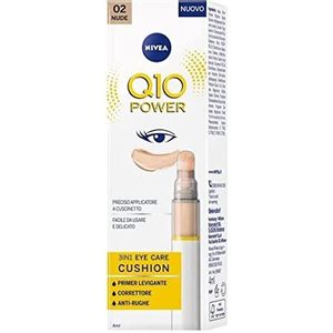 NIVEA Q10 POWER 3-in-1 Eye Care Cushion 02 Nude 4 ml gekleurde oogcrème, hydraterende oogcrème, anti-aging oogprimer met co-enzym Q10, concealer, kringen gladmaken