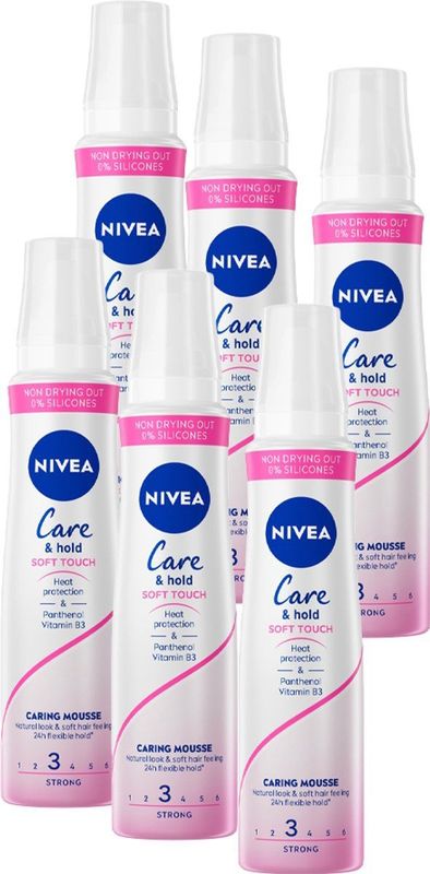 NIVEA Care & Hold Soft Touch Haarmousse - Caring Mousse Volume - Haarstyling - Haarschuim Krullen - 150ml