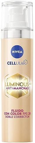 NIVEA Luminous 630 Anti-vlekkenvloeistof met kleur FP20 (1 x 40 ml), gezichtscrème met dubbele werking, anti-vlekkenbescherming met hyaluronzuur