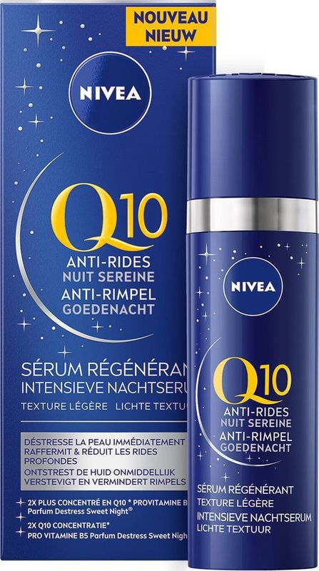 NIVEA Q10 Anti-Rimpel Serum Gezicht – Geschikt voor de nacht – Gezichtsserum Rijk aan pro-vitamine B5 - 30 ml