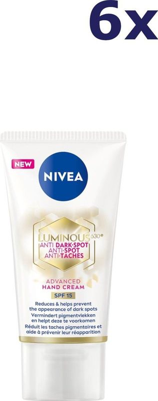 NIVEA - Handcréme Luminous 630 - 50 ml - 6x