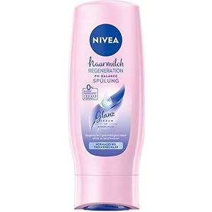 NIVEA Herstellende haarmelk, pH-gebalanceerde conditioner (200 ml), conditioner met amandelmelk en glansserum, intensieve conditioner voor normaal tot droog haar