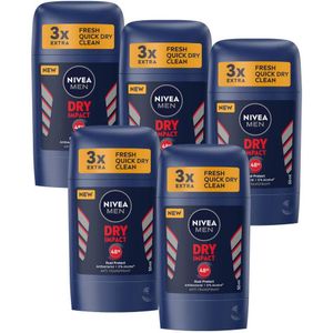 NIVEA Dry Impact deodorant stick - 5 x 50 ml - voordeelverpakking