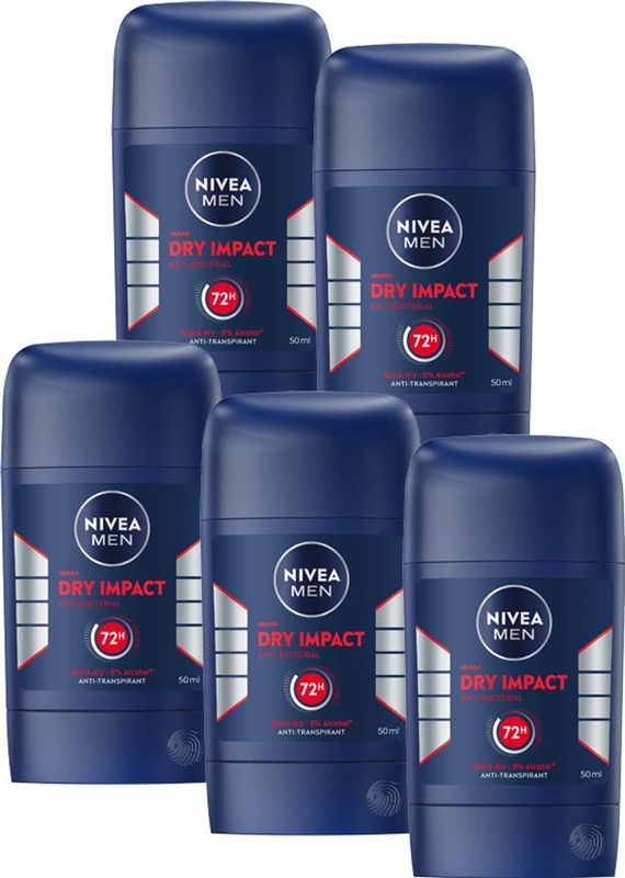 NIVEA MEN - Dry Impact - Deodorant Stick - Alcoholvrij - 25% Meer Inhoud