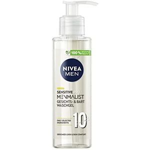 NIVEA MEN Sensitive Pro Menmalist wasgel (200 ml), gezichts- en baardwasgel met 10 geselecteerde ingrediënten, milde wascrème met een pH-waarde van 5,0