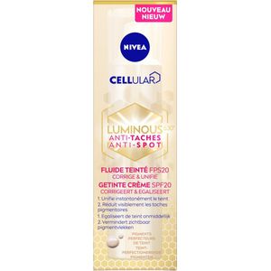 NIVEA Cellular Luminous630 Getinte Dagcrème - SPF20 - Gezichtscreme - Pigmentvlekken Verwijderen - Crème - 40ml