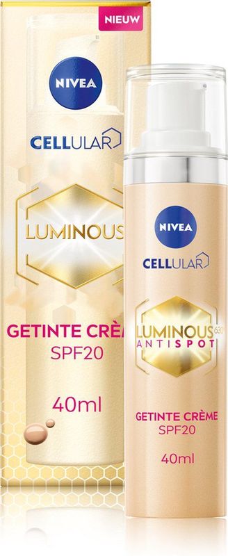 NIVEA Cellular Luminous630 Getinte Dagcrème - SPF20 - Gezichtscreme - Pigmentvlekken Verwijderen - Crème - 40ml