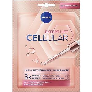 NIVEA Cellular Expert Lift Anti-aging cryo-sculpting stofmasker (1 x 1 stuks), gezichtsmasker met hyaluronzuur en bakuchiol, verstevigende gezichtsverzorging voor rijpe huid