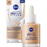 NIVEA - Hyaluron Serum 3-in-1 Foundation - Donker - 30 ml - Hydraterend