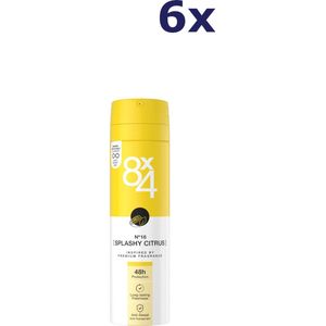 8x4 Deospray - No.16 - Splashy Citrus - 6x 150 ml - Voordeelverpakking