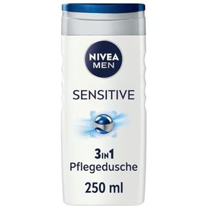 NIVEA MEN Sensitive Douchegel (250 ml), pH-huidvriendelijke verzorgende douchegel voor de gevoelige huid, mannen douchegel met bamboe-extract voor lichaam, gezicht en haar