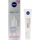 NIVEA Hyaluron Cellular Expert Filler oog- en lipcontour, anti-rimpel met hyaluronzuur en foliumzuur, anti-aging crème met 24 uur vulwerking, 15 ml (1 stuk)