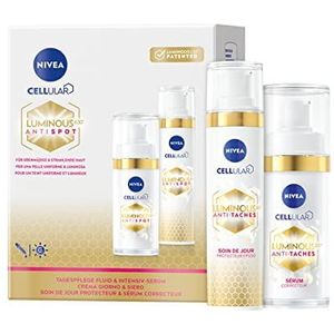 NIVEA CELLULAR LUMINOUS630 Special Pack anti-vlek crème en serum geavanceerde behandeling, cadeauset met dagcrème FP50 drievoudige bescherming 40 ml en gezichtsserum tegen vlekken 30 ml