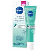 NIVEA Derma Skin Clear Peeling Night Scrub, 40 ml, peeling voor infectiegevoelige huid, regenererende crème met veganistische formule