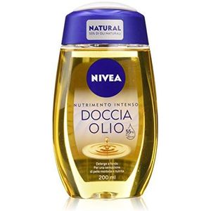 Nivea Douche Natural Oil Intensieve voeding in een verpakking van 6 x 200 ml, voedend bubbelbad op natuurlijke oliebasis, voor zachte en voedende huid