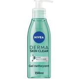 NIVEA Derma Skin Clear Gezichtsreinigingsgel (1 x 150 ml), geformuleerde reinigingsverzorging voor onzuivere huid, gezichtsgel met salicylzuur en niacinamide