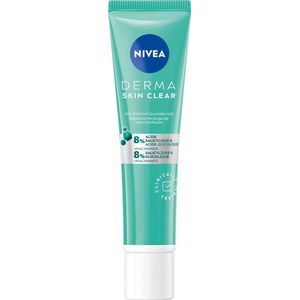 NIVEA DERMA Skin Clear Dagelijkse Verzorgende Nacht Exfoliant - Gezichtsreiniger - Met Salicylzuur (AHA), glycolzuur en Niacinamide - Anti Acne, Puistjes en Mee-eters - 40 ml