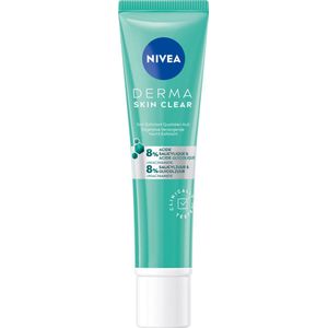 NIVEA Derma Skin Clear Dagelijkse peelingverzorging (1 x 40 ml), nachtverzorging 8% salicylzuur & glycolzuur & niacinamide, gezichtscrème tegen mee-eters voor de huid met onzuiverheden