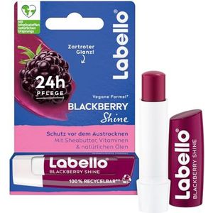 Labello - BlackBerry Shine - 24H Verzorging - Lippenbalsem - Lipstick - Natuurlijke Olien - 2 Stuks