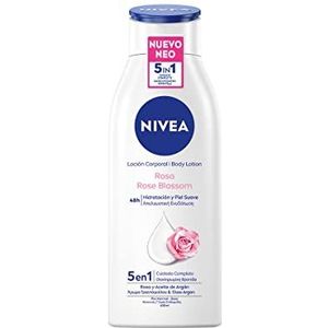 NIVEA Roze bodylotion (400 ml), lichaamscrème met arganolie en rozengeur, vochtinbrengende crème voor 48 uur volledige diepe hydratatie