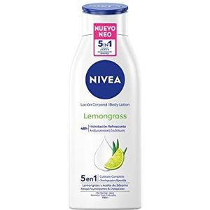 NIVEA Lemongrass Body Lotion (400 ml), lichaamscrème met natuurlijke sesam en citroengrasgeur, vochtinbrengende crème voor 72 uur verfrissend vocht
