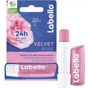 Labello - Velvet Rose - Lippenbalsem - 4,8 g - Natuurlijke Ingrediënten