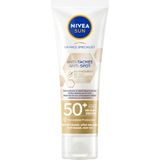 NIVEA SUN Luminous 630 SPF 50+ UV Anti-Spot Facial Fluid (1 x 40 ml), Zonnebescherming met een lichte, niet-vettige formule, beschermende gezichtsverzorging voor de gevoelige huid