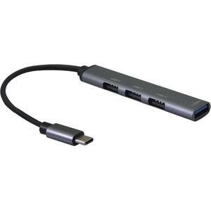 Helos - HUB - 4in1 USB-C 3.2 Hub - Spacegrijs - Aluminium