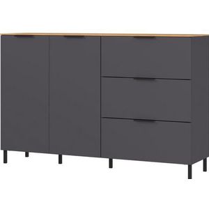 Germania California 151 cm Dressoir Grafiet / Eiken