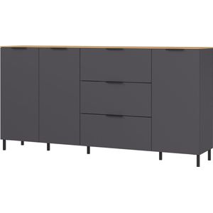 Germania California 192 cm Dressoir Grafiet / Eiken