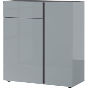 Commode Mussa 2 deuren & 1 lade 94 cm - grafiet/zilvergrijs