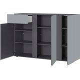 Dressoir Mussa 3 deuren & 1 lade 152cm - grafiet/zilvergrijs