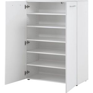 Schoenenkast Scifo 88cm met 2 deuren - wit