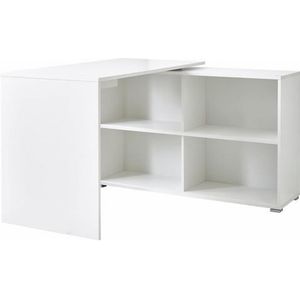 Bureau in hoekvorm met sideboard, B 1200 x D 1200 x H 760 mm, Sonoma eik/wit