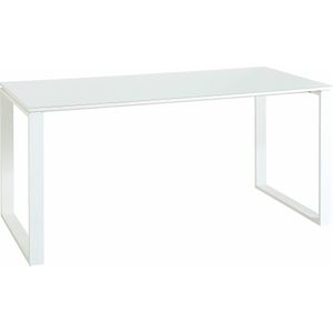 MONTERIA - Bureautafel - Wit - Melamine - Slede Onderstel