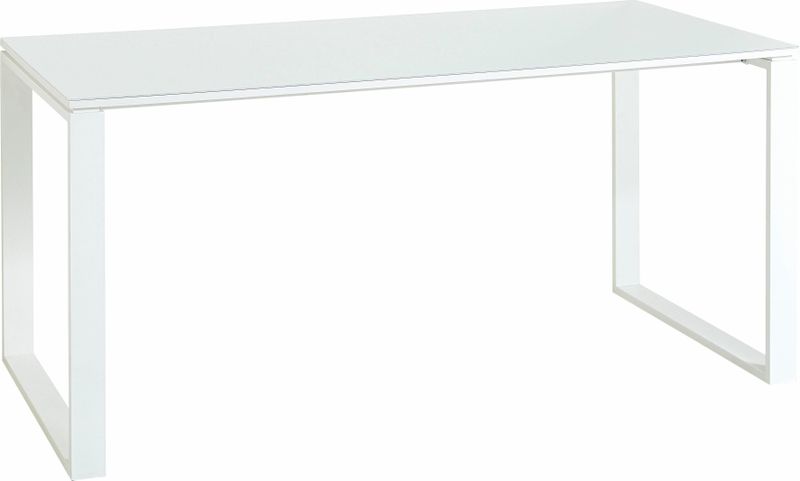 MONTERIA - Bureautafel - Wit - Melamine - Slede Onderstel