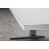 Osmond - Bureau - Lichtgrijs/Zilver - MDF/Staald