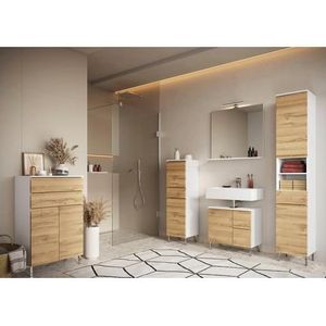 Germania Torrance Badkamerkast Laag Wit / Eiken
