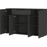 GERMANIA Sideboard "Mailand", Sideboard mit einer Schublade und 4 Türen, in graphit & weiß verfügbar