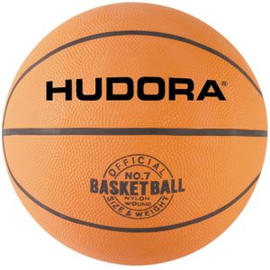 Hudora Basketbal, maat 7, oranje, niet opgeblazen, bal van natuurlijk rubber voor binnen en buiten, voor kinderen, jongeren en volwassenen, voor beginners en ervaren