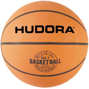 HUDORA Basketbal, maat 7, oranje, niet opgeblazen, natuurlijke rubberen bal voor binnen en buiten, voor kinderen, jongeren en volwassenen, voor beginners en ervaren