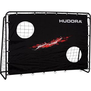 Hudora Black voetbaldoel met trainer wand 213x152