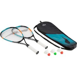 HUDORA 75114/00 Set Speed Shuttlecock Racket with 3 Badminton Balls & Badminton Bag, Colourful