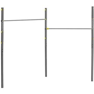 HUDORA Turnrek Fabian Standard/Pro - eenvoudige, dubbele turnstang voor kinderen en volwassenen - 4-voudig in hoogte verstelbare gymnastiekstang - belastbare outdoor fitnessstang voor maximaal 100 kg