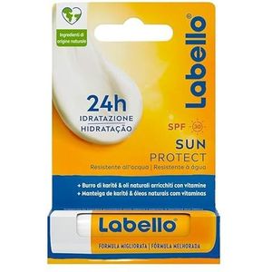 Labello Sun Protect Burrocacao Lip SPF30 5,5 ml, lippenbalsem met UVA/UVB-filter, bijenwas en natuurlijke oliën, hydraterende zonnecrème voor 24 uur