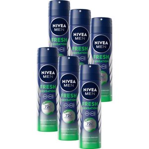 6x Nivea Men Deodorant Spray Fresh Sensation 150 ml